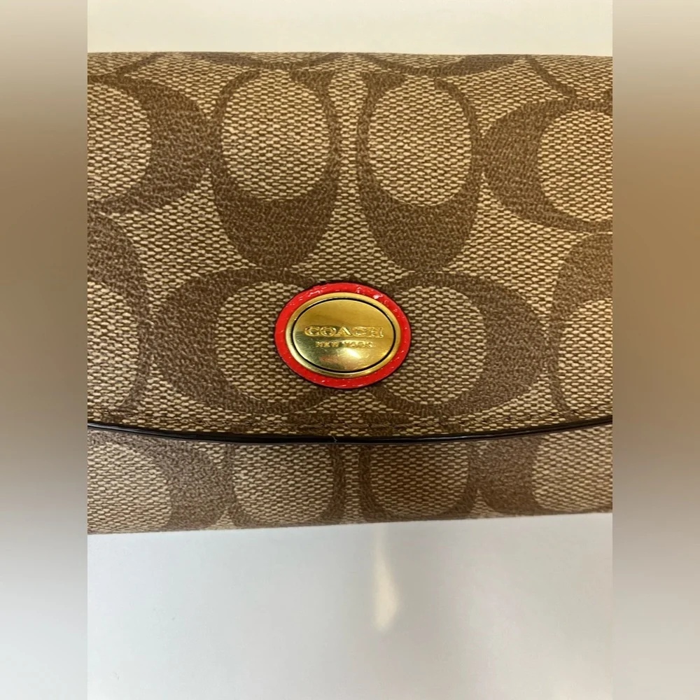 Coach Peyton Signature Slim Envelope With Pouch Wallet - Picture 3 of 8